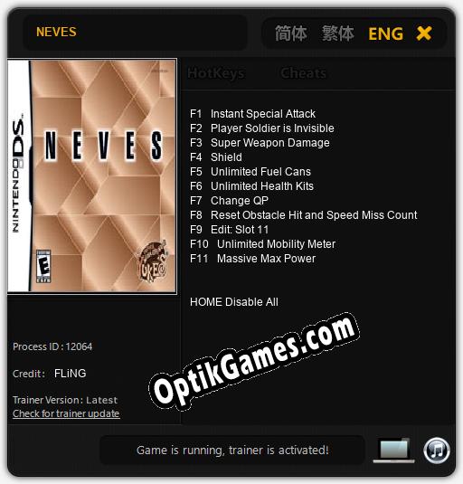 NEVES: TRAINER AND CHEATS (V1.0.74)