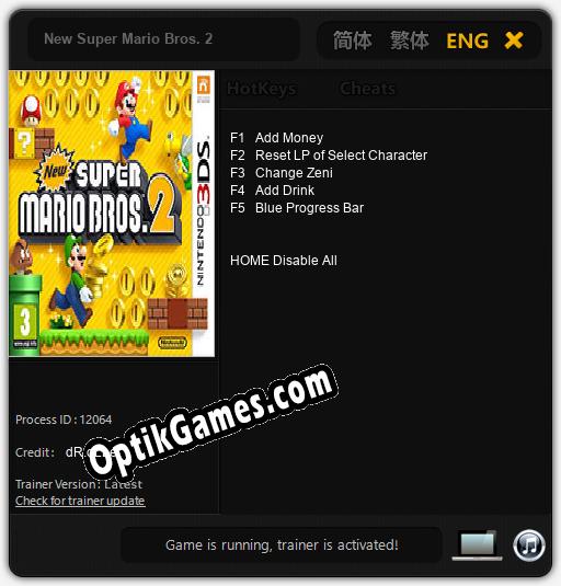 New Super Mario Bros. 2: TRAINER AND CHEATS (V1.0.55)