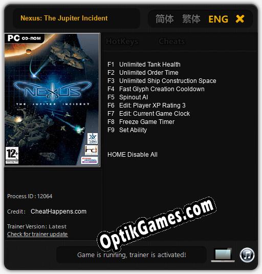 Nexus: The Jupiter Incident: TRAINER AND CHEATS (V1.0.98)