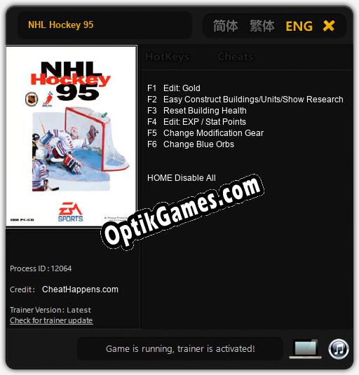 NHL Hockey 95: Cheats, Trainer +6 [CheatHappens.com]