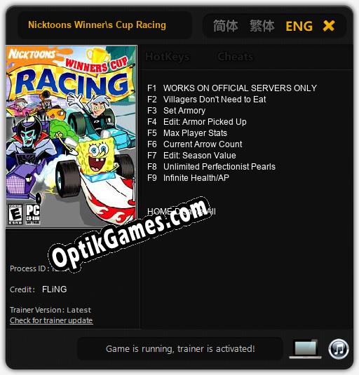 Nicktoons Winners Cup Racing: Trainer +9 [v1.8]