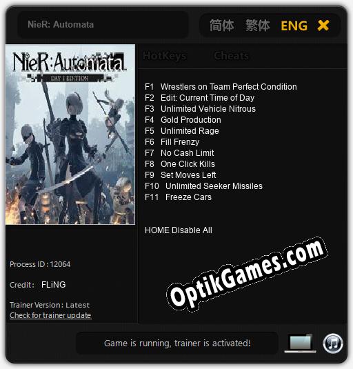 NieR: Automata: TRAINER AND CHEATS (V1.0.25)