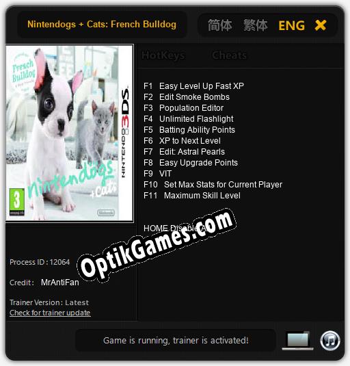 Nintendogs + Cats: French Bulldog & New Friends: Cheats, Trainer +11 [MrAntiFan]