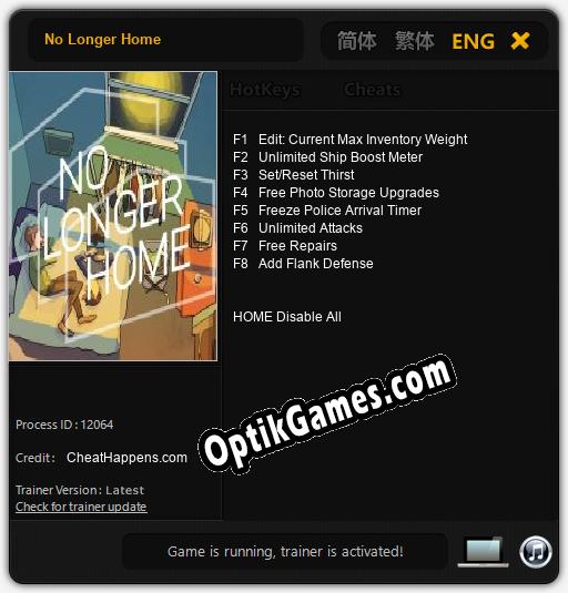 No Longer Home: TRAINER AND CHEATS (V1.0.76)