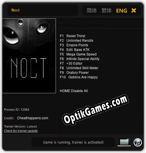 Noct: Trainer +10 [v1.5]