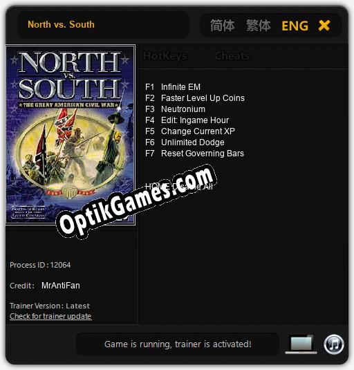 North vs. South: TRAINER AND CHEATS (V1.0.27)