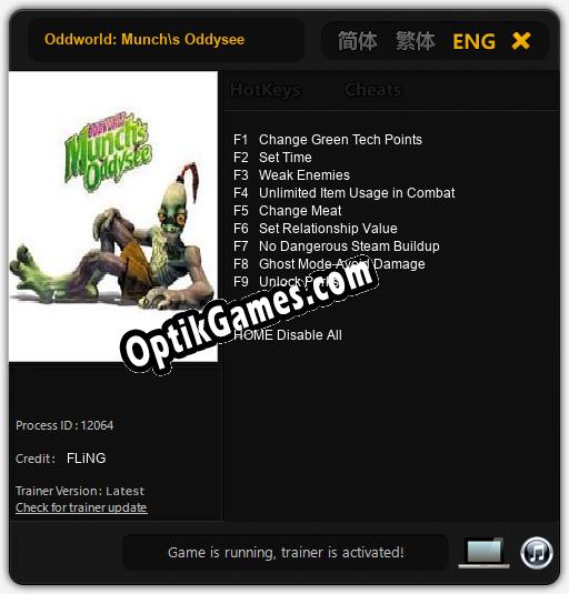Oddworld: Munchs Oddysee: Cheats, Trainer +9 [FLiNG]