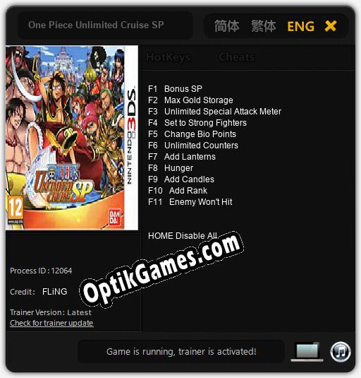 One Piece Unlimited Cruise SP: Cheats, Trainer +11 [FLiNG]