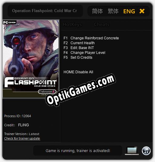 Trainer for Operation Flashpoint: Cold War Crisis [v1.0.5]