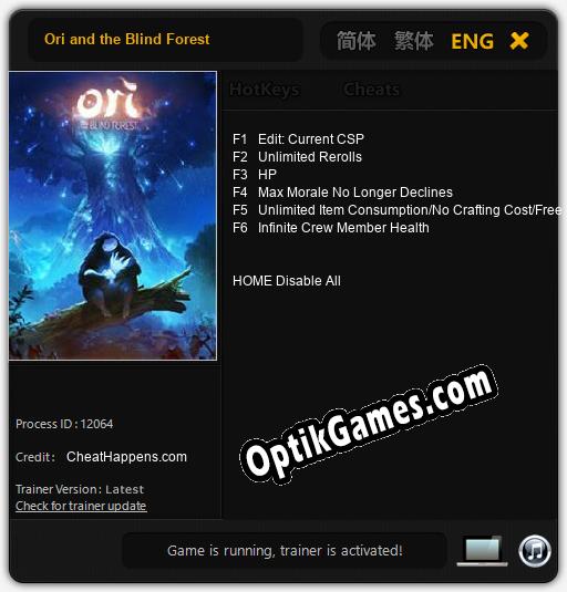 Trainer for Ori and the Blind Forest [v1.0.3]