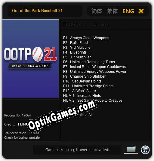 Trainer for Out of the Park Baseball 21 [v1.0.9]