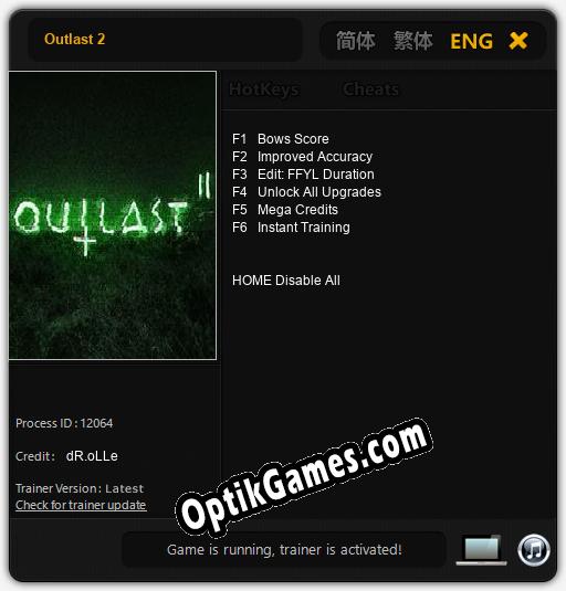 Outlast 2: Cheats, Trainer +6 [dR.oLLe]