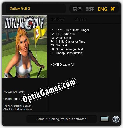 Outlaw Golf 2: Cheats, Trainer +7 [dR.oLLe]