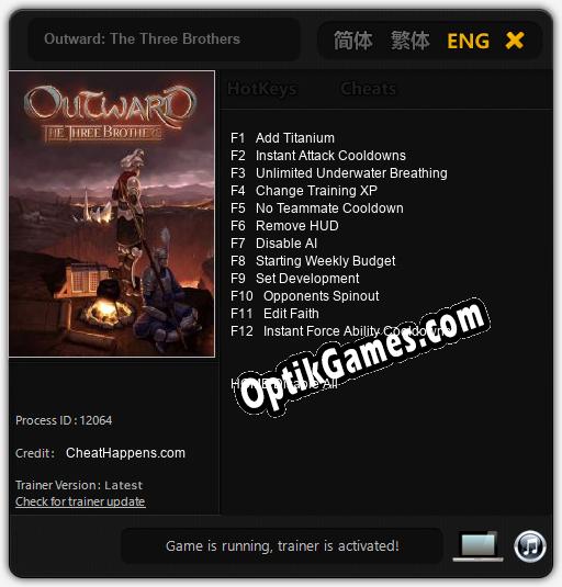 Trainer for Outward: The Three Brothers [v1.0.3]