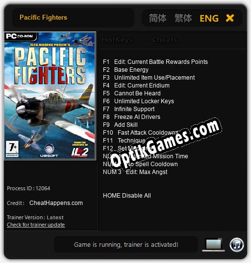 Pacific Fighters: Trainer +15 [v1.7]