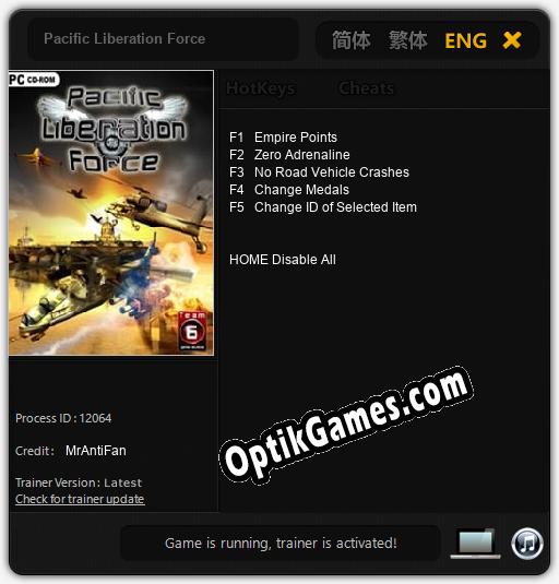 Pacific Liberation Force: TRAINER AND CHEATS (V1.0.70)