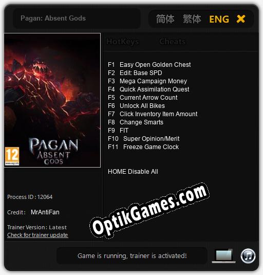 Pagan: Absent Gods: Cheats, Trainer +11 [MrAntiFan]