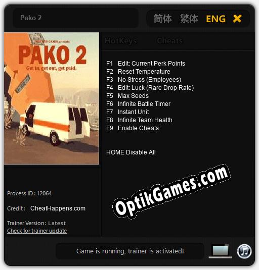 Pako 2: Cheats, Trainer +9 [CheatHappens.com]