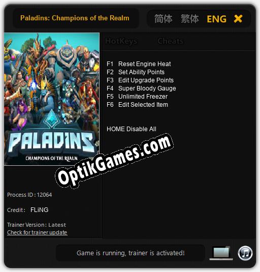 Paladins: Champions of the Realm: TRAINER AND CHEATS (V1.0.34)
