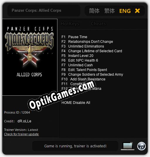 Trainer for Panzer Corps: Allied Corps [v1.0.6]