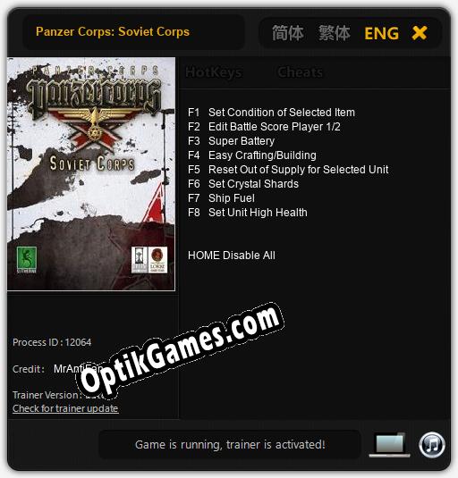 Panzer Corps: Soviet Corps: Trainer +8 [v1.3]
