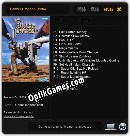 Trainer for Panzer Dragoon (1996) [v1.0.1]