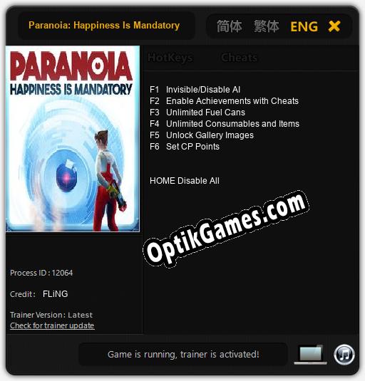 Paranoia: Happiness Is Mandatory: TRAINER AND CHEATS (V1.0.94)