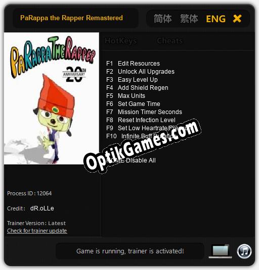 PaRappa the Rapper Remastered: TRAINER AND CHEATS (V1.0.23)