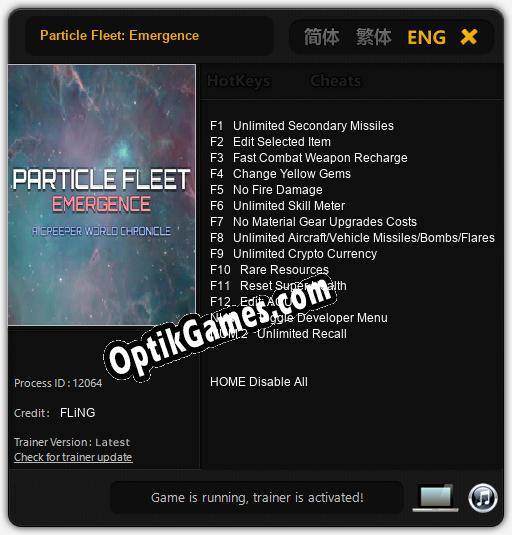 Particle Fleet: Emergence: Trainer +14 [v1.9]