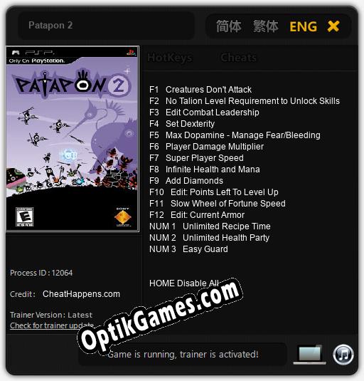 Trainer for Patapon 2 [v1.0.4]