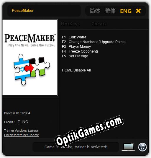 PeaceMaker: TRAINER AND CHEATS (V1.0.86)