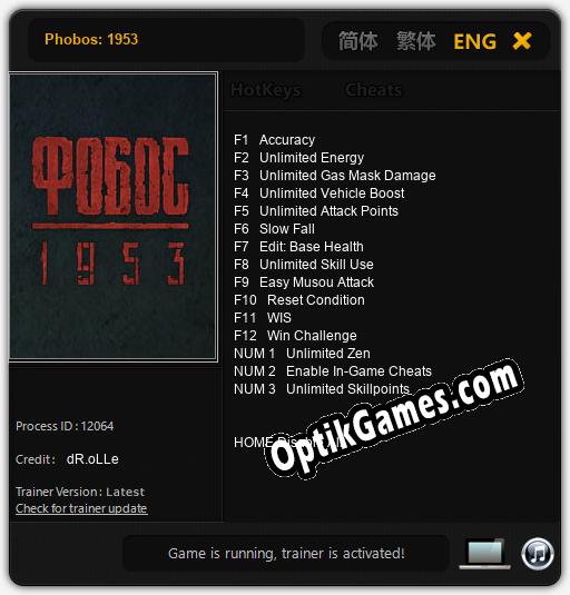 Phobos: 1953: Cheats, Trainer +15 [dR.oLLe]