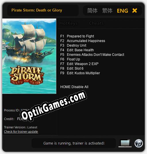 Trainer for Pirate Storm: Death or Glory [v1.0.6]