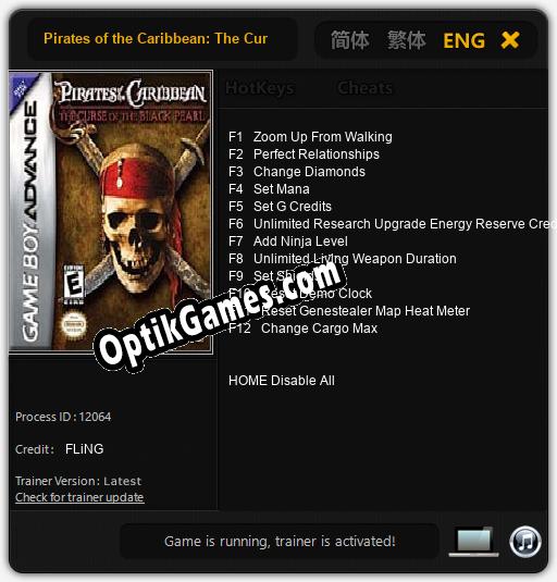 Pirates of the Caribbean: The Curse of the Black Pearl: Trainer +12 [v1.3]