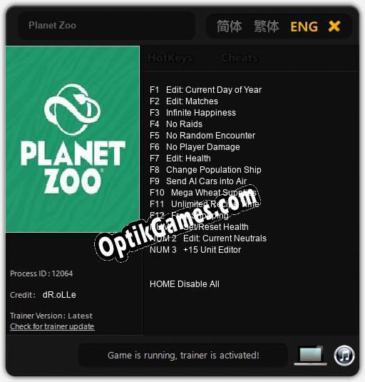 Planet Zoo: Trainer +15 [v1.9]