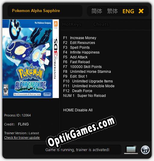 Trainer for Pokemon Alpha Sapphire [v1.0.3]