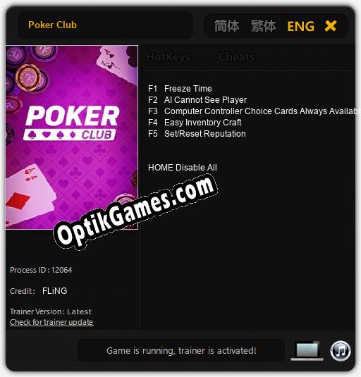 Poker Club: Cheats, Trainer +5 [FLiNG]