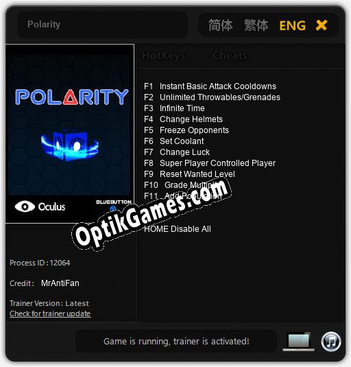 Polarity: Cheats, Trainer +11 [MrAntiFan]