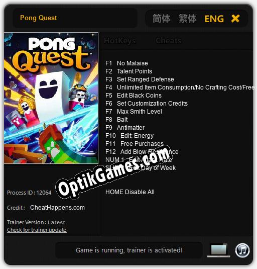 Pong Quest: Cheats, Trainer +14 [CheatHappens.com]