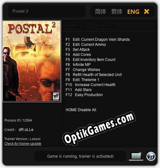 Postal 2: Cheats, Trainer +12 [dR.oLLe]