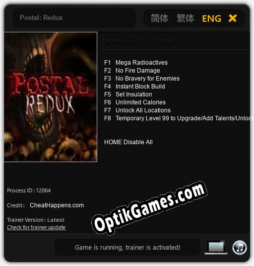 Postal: Redux: Trainer +8 [v1.3]