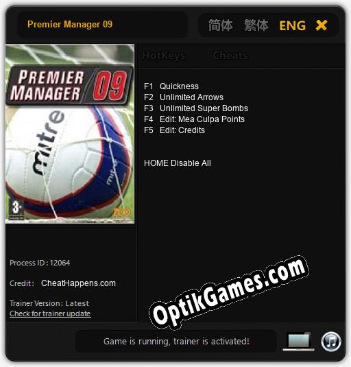 Premier Manager 09: Cheats, Trainer +5 [CheatHappens.com]