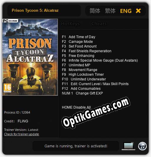 Trainer for Prison Tycoon 5: Alcatraz [v1.0.9]