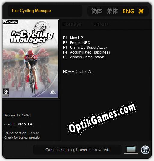Pro Cycling Manager: TRAINER AND CHEATS (V1.0.98)