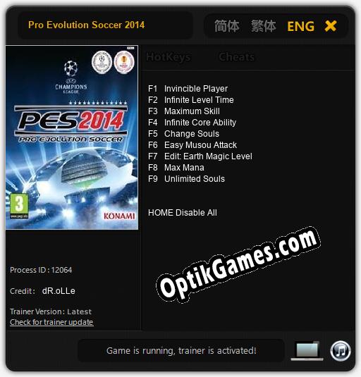 Pro Evolution Soccer 2014: Cheats, Trainer +9 [dR.oLLe]