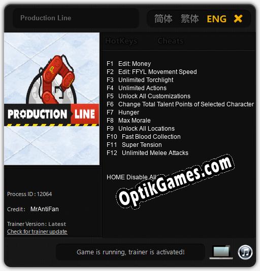 Production Line: Trainer +12 [v1.8]