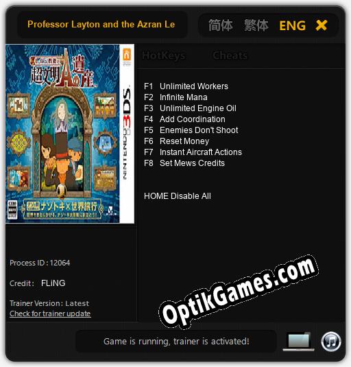 Professor Layton and the Azran Legacy: TRAINER AND CHEATS (V1.0.83)