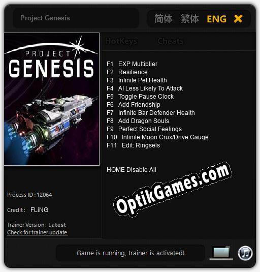 Project Genesis: Trainer +11 [v1.8]