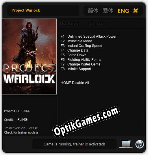 Project Warlock: TRAINER AND CHEATS (V1.0.2)