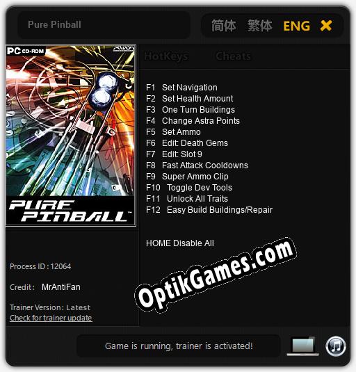 Pure Pinball: TRAINER AND CHEATS (V1.0.9)